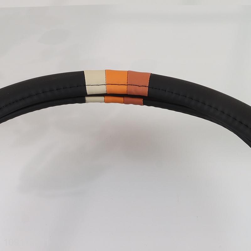 Factory Supply Universal Non-Slip Nappa Leather Car Steering Wheel Cover