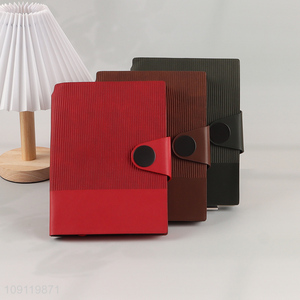 China Imports A5 Notebook Custom Logo PU Leather Lined Journal Notebook