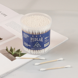 High Quality Cotton Swabs 200 Pieces Bamboo Stick Cotton Buds for Ears