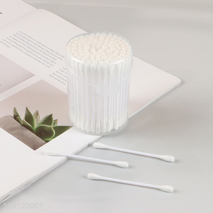 New Product 100 Pieces Natural Cotton Swabs for Makeup & Personal Care