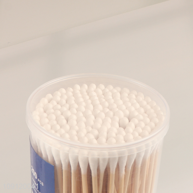 High Quality Cotton Swabs 200 Pieces Bamboo Stick Cotton Buds for Ears