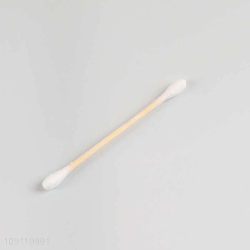 China Product 100 Pieces Cotton Swabs Natural Cotton Buds with Bamboo Stick