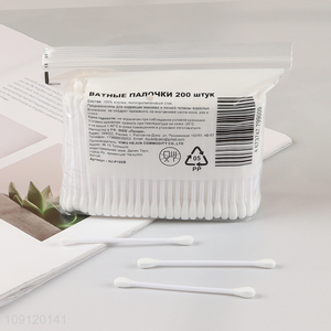 Hot Selling Cotton Buds 200 Pieces Double Tipped Organic Cotton Swabs