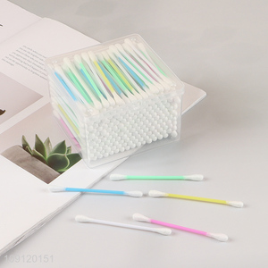 Good Quality 200 Pieces Cotton Buds Natural Cotton Swabs with Plastic Stick
