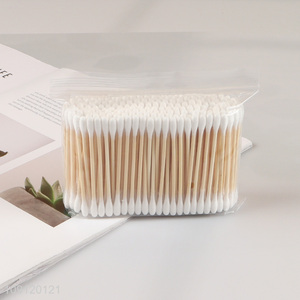 China Wholesale Cotton Buds 200 Pieces Bamboo Stick Cotton Swabs for Ears
