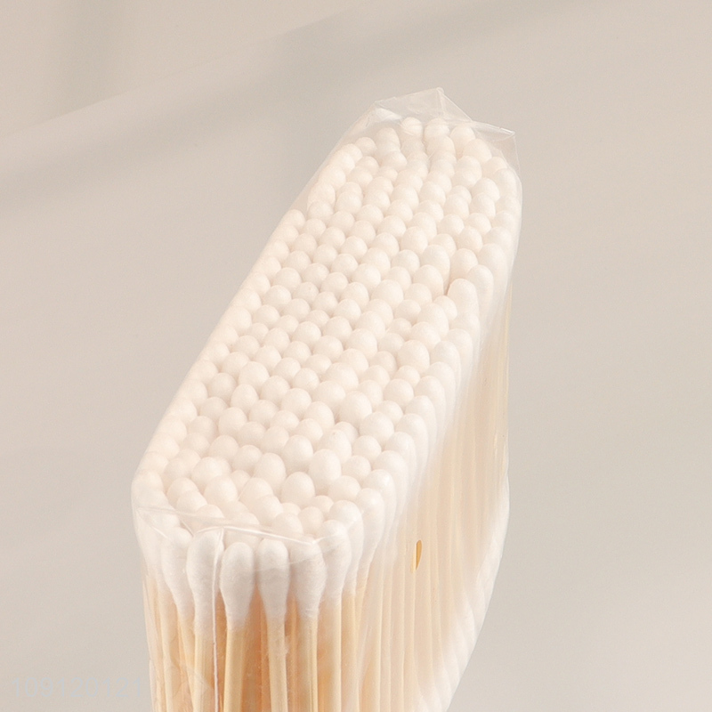 China Wholesale Cotton Buds 200 Pieces Bamboo Stick Cotton Swabs for Ears