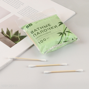 Factory Price 100 Pieces Cotton Buds Disposable Natural Cotton Swabs