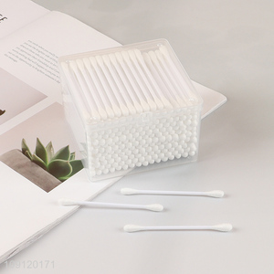 China Imports 200 Pieces Double-Ended Cotton Swabs with Plastic Sticks