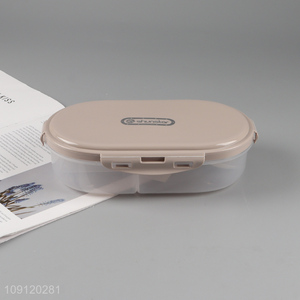 Good Quality 3-Compartment Plastic Lunch Box Meal Pre Container with Spoon & Fork