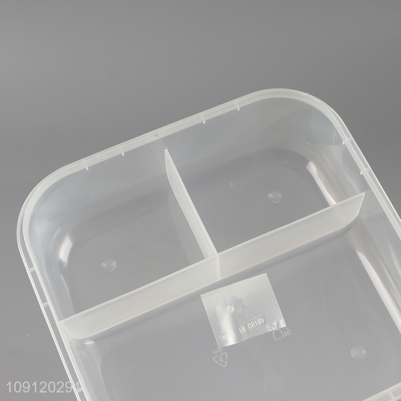 New Arrival 3-Compartment Leak Proof Plastic Bento Lunch Box with Spoon & Fork