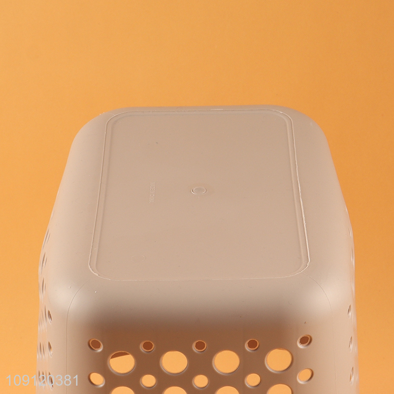 Wholesale Small Hollowed Out Plastic Laundry Basket Clothes Hamper for Bathroom