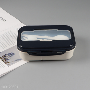 Factory Price 2-Compartment Plastic Lunch Box Meal Pre Container for Kids Adults