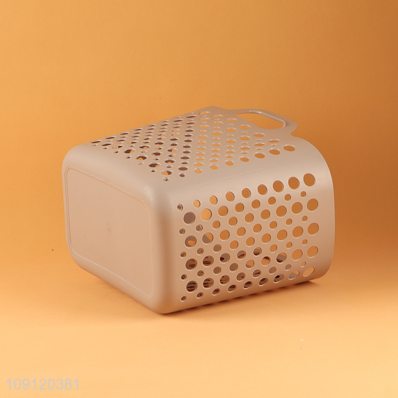 Wholesale Small Hollowed Out Plastic Laundry Basket Clothes Hamper for Bathroom