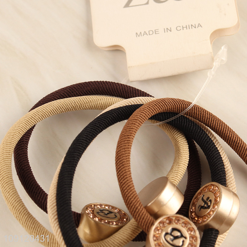 Hot products 5pcs elastic polyester hair band hair rope for girls