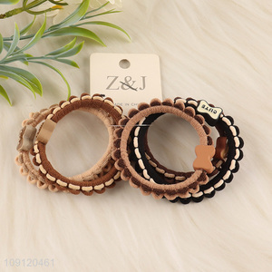Good selling 5pcs elastic hair band hair rope fashion hair decoration for girls