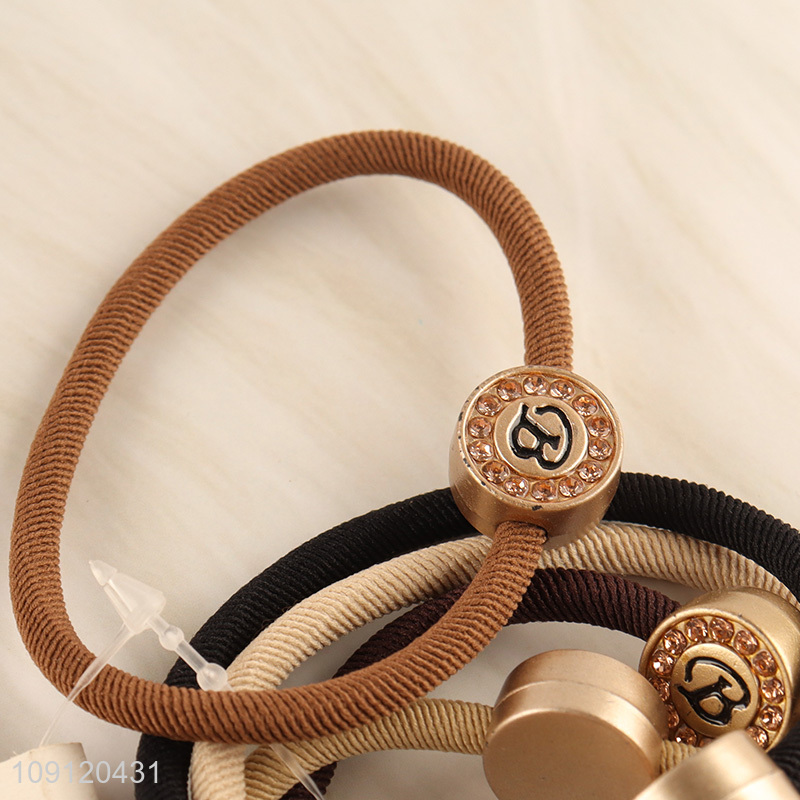 Hot products 5pcs elastic polyester hair band hair rope for girls