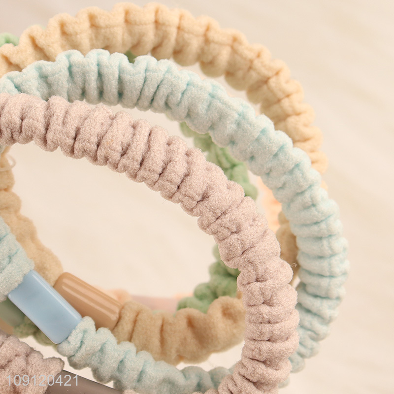 Yiwu market 5pcs elastic hair band hair rope hair ring hair accessories for girls