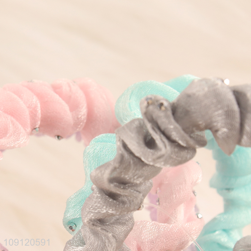 Good sale multicolor 5pcs elastic hair band hair rope girls hair decoration