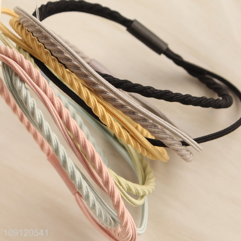 Top quality multicolor 6pcs elastic hair band hair rope for women