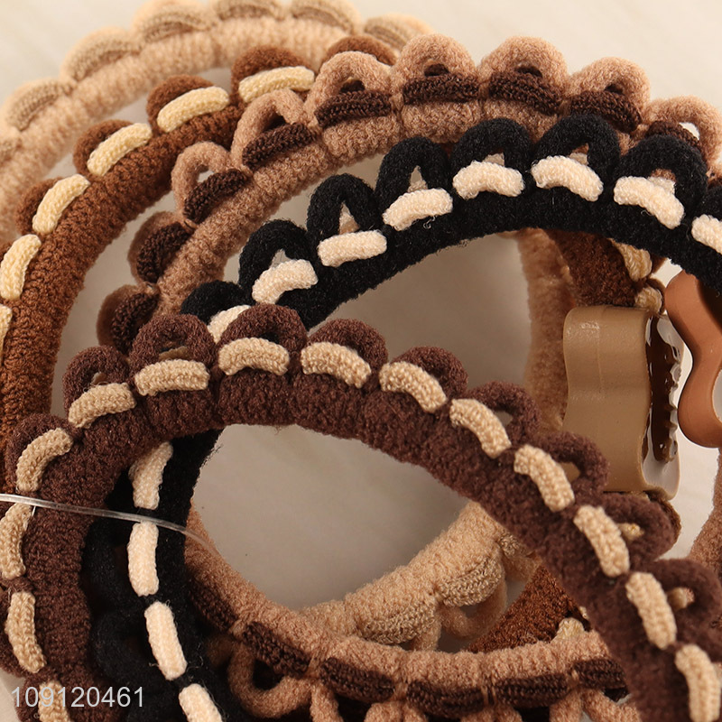 Good selling 5pcs elastic hair band hair rope fashion hair decoration for girls