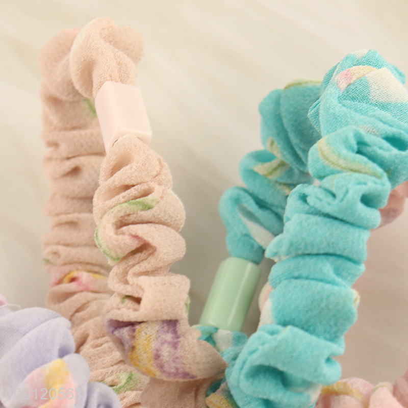 Factory price multicolor 5pcs elastic girls hair band hair rope set