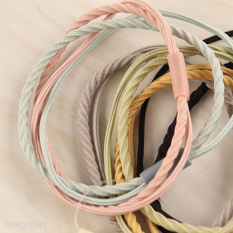 Top quality multicolor 6pcs elastic hair band hair rope for women