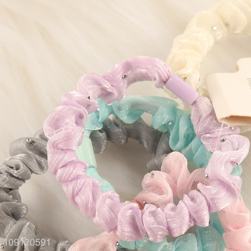 Good sale multicolor 5pcs elastic hair band hair rope girls hair decoration