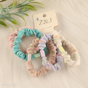 Factory price multicolor 5pcs elastic girls hair band hair rope set