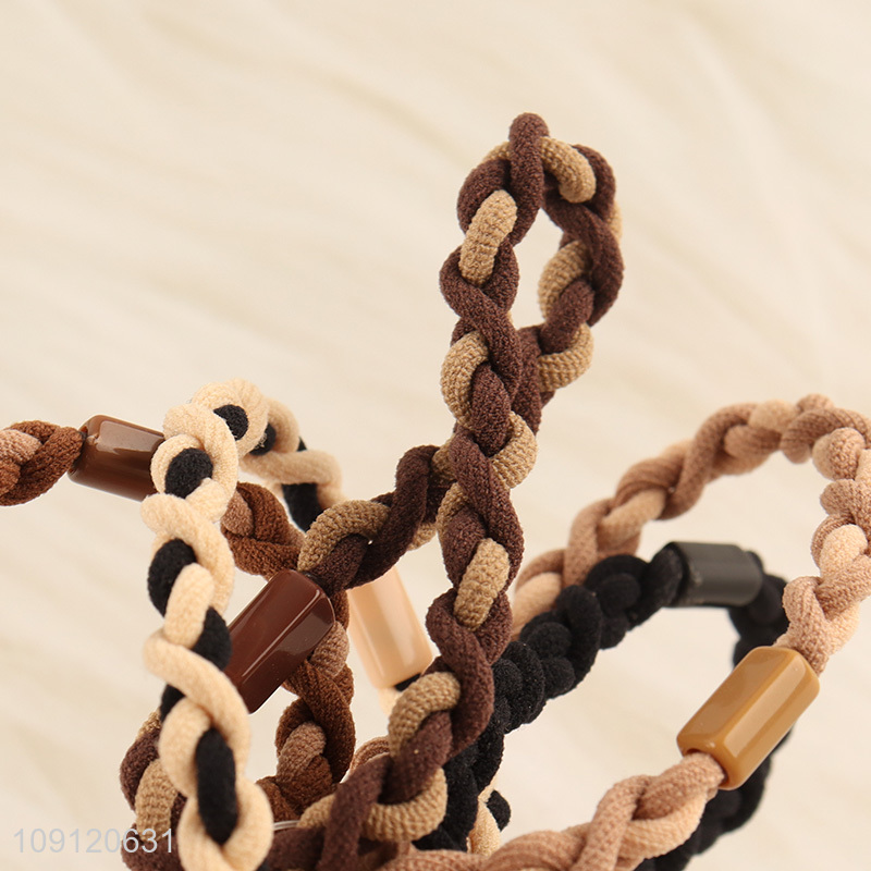 Hot sale 5pcs polyester elastic girls hair band hair rope wholesale