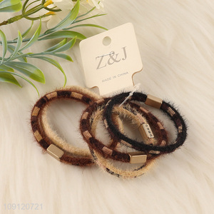 China factory 5pcs multicolor elastic hair band hair rope for girls