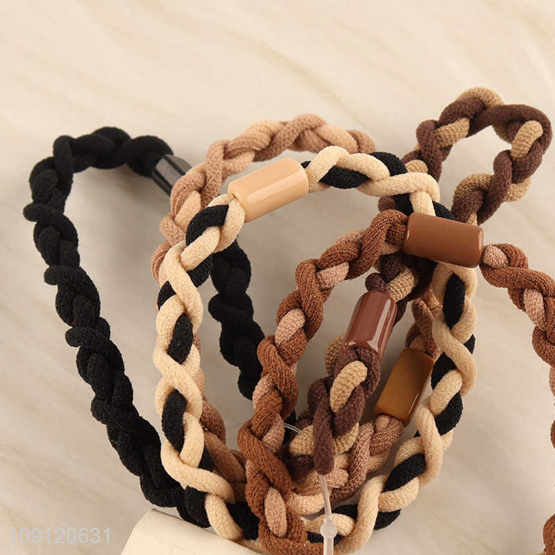 Hot sale 5pcs polyester elastic girls hair band hair rope wholesale