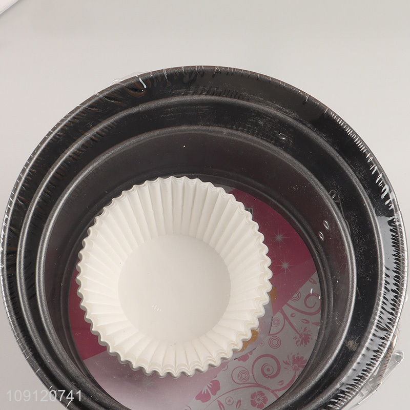 Good Quality 3PCS Round Carbon Steel Springform Pans Cake Baking Pans