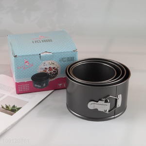 Factory Price 3PCS Round Carbon Steel Springform Pans Cake Baking Molds