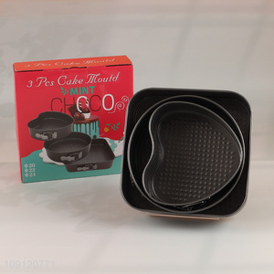 New Product 3PCS Carbon Steel Springform Pans Non-Stick Cake Baking Pans