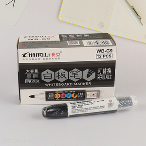 Best selling 12pcs non-toxic black whiteboard marker set wholesale