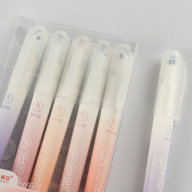 Hot selling non-toxic school students stationery highlighter pen set