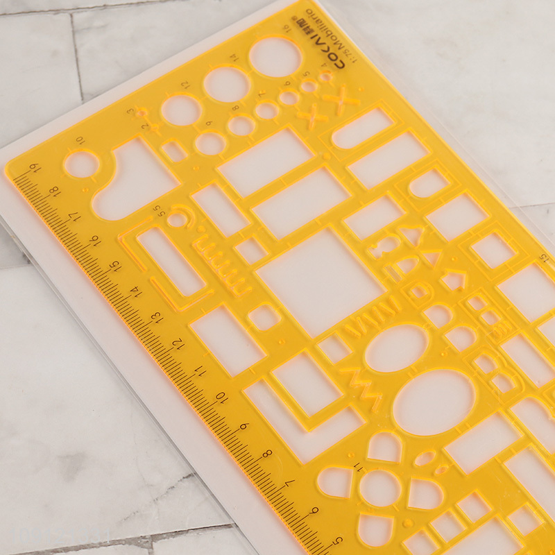 Top selling plastic professional 1:75 interier decoration template ruler