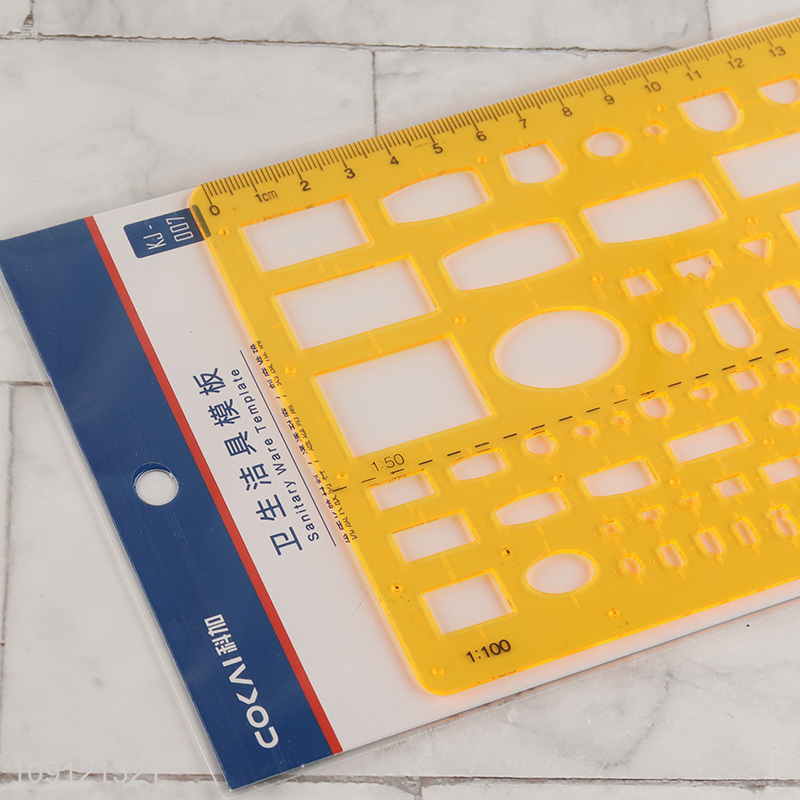 Good quality plastic professional sanitary ware template ruler for sale