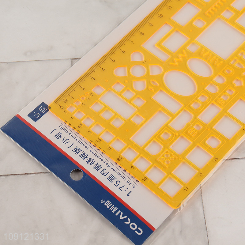 Top selling plastic professional 1:75 interier decoration template ruler