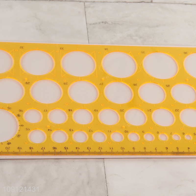 Hot sale professional plastic multi-purpose circle template ruler