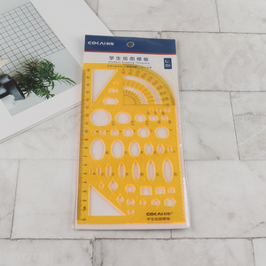 Top quality plastic professional students drawing template ruler