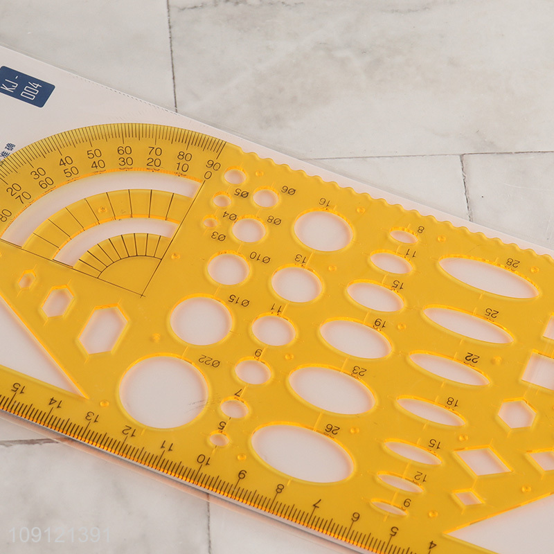 Top quality plastic professional students drawing template ruler