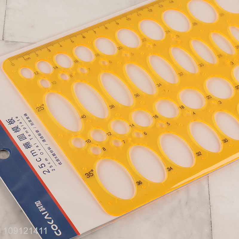 Low price plastic professional 25cm oval template ruler for sale