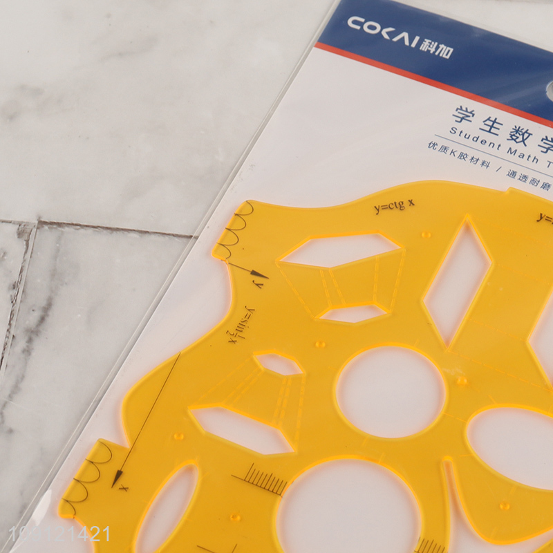 Most popular plastic school students math template ruler for sale