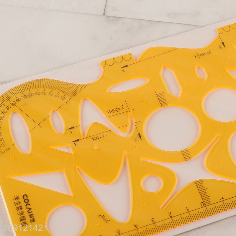 Most popular plastic school students math template ruler for sale