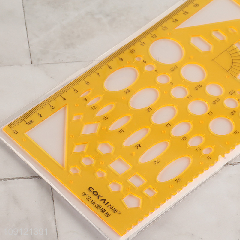 Top quality plastic professional students drawing template ruler