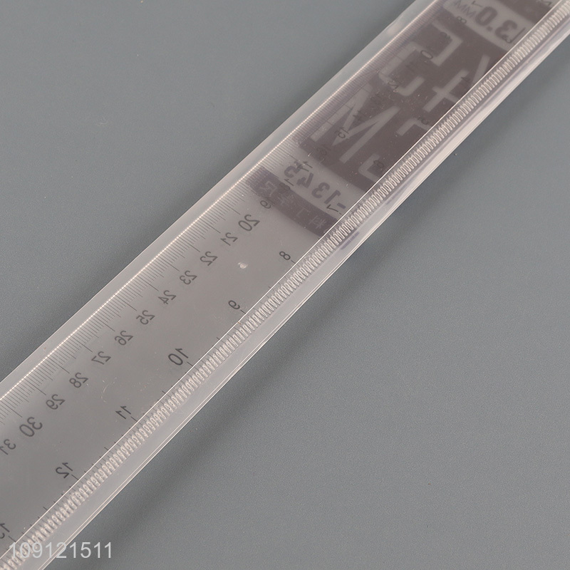 Factory price plastic clear professional straight ruler for drafting supplies