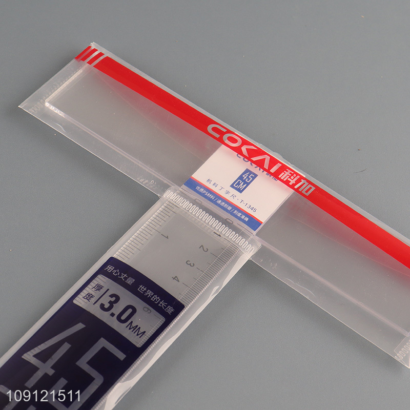 Factory price plastic clear professional straight ruler for drafting supplies