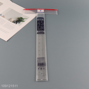 Factory price plastic clear professional straight ruler for drafting supplies