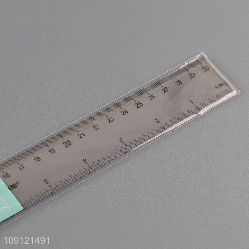 Yiwu market plastic clear ruler straight ruler for sale